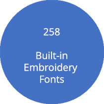 258 Built-in Embroidery  Fonts